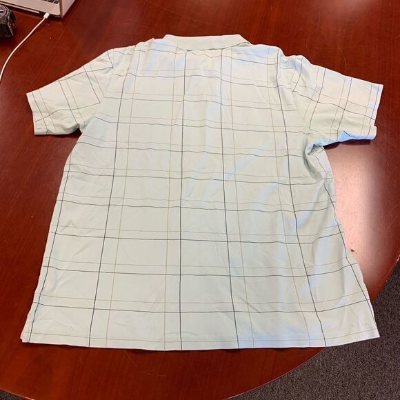 Tasso Elba Light Blue Windowpane Golf Polo Shirt sz XL - Picture 3 of 3